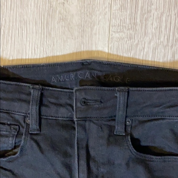 American Eagle Black Short Straight Leg Jean - Picture 2 of 4